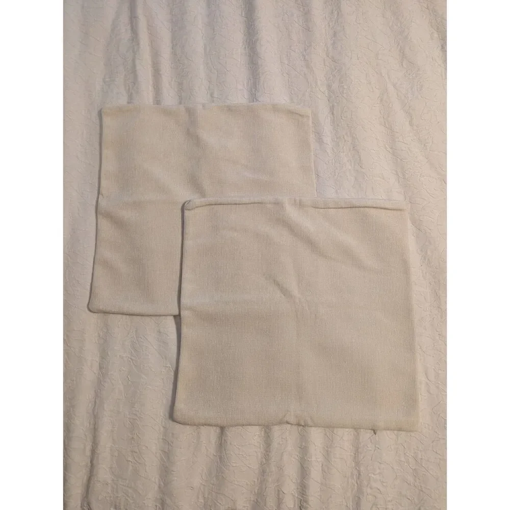 ✨ Pyonic 18x18 Set of 2 Luxury Chenille Throw Pillow Covers Beige